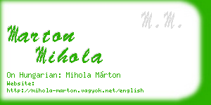 marton mihola business card