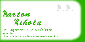 marton mihola business card